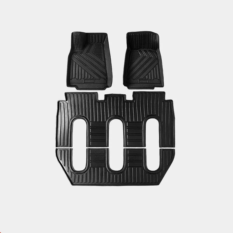 Tesla Model X waterproof TPE rubber floor mats and trunk liner set for vehicle interior protection