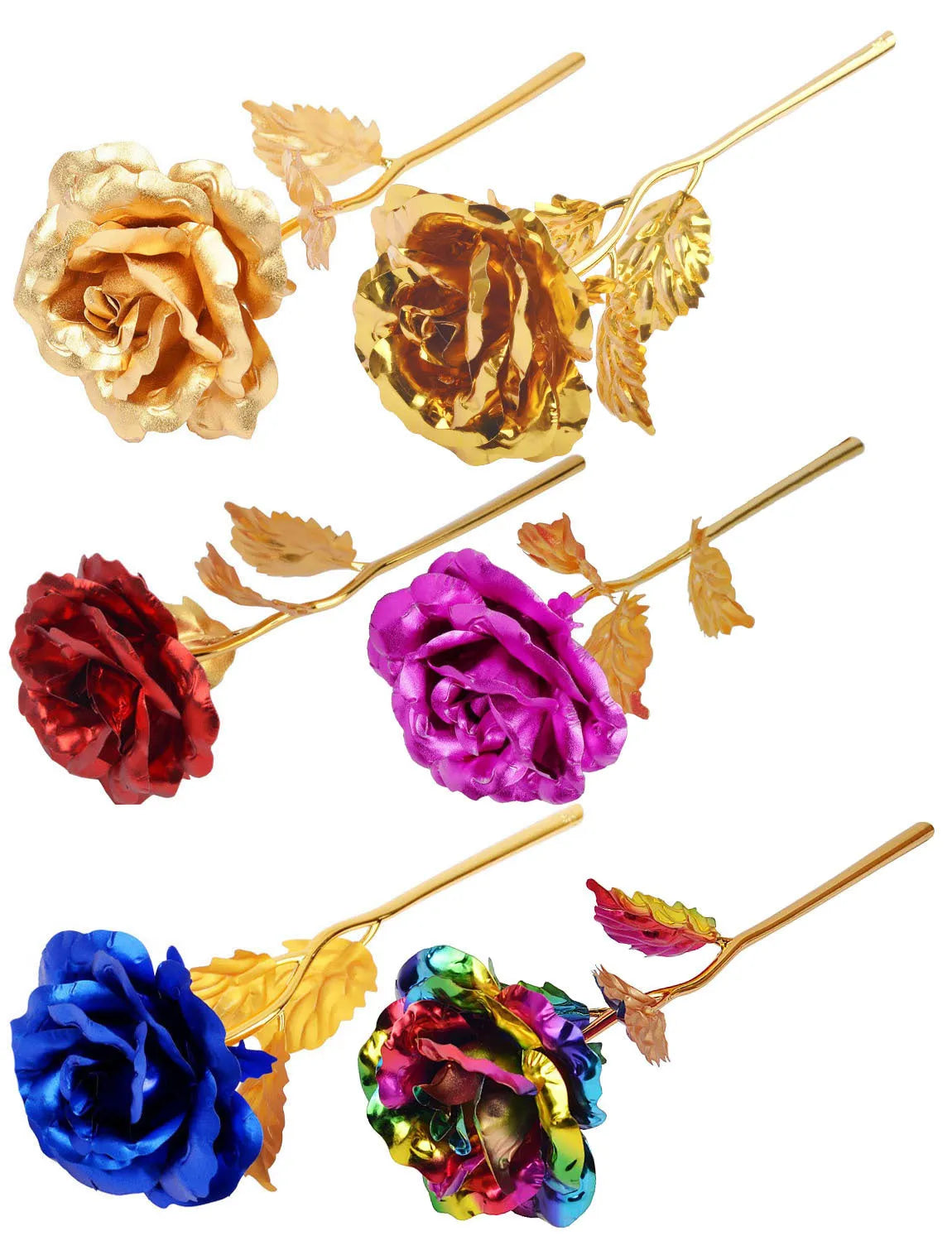 Natural preserved golden rose Valentine's Day gift in gold colour without box