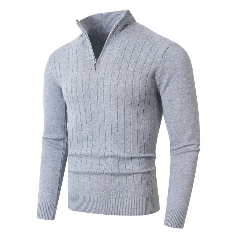 Men's casual knit sweater in caramel colour, thickened modal spandex pullover with loose fit, Asian sizing