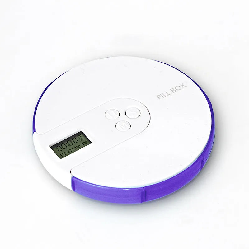 7-compartment electronic pill dispenser with alarm clock timer in multiple colour options