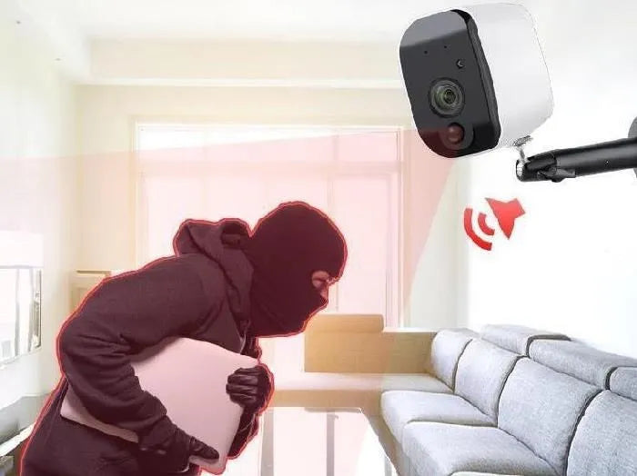 Solar powered wireless surveillance camera with PIR motion detection and 1080P lens