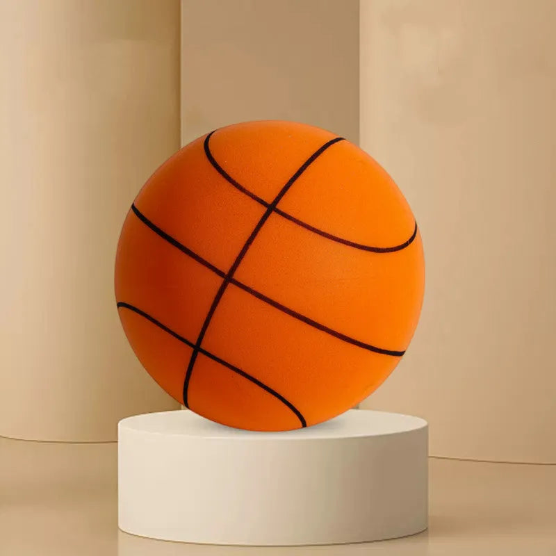 Silent foam basketball set in assorted colours with blue storage box