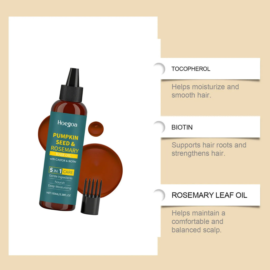 Rosemary essential oil 100ml with pointed nozzle and hair comb for hair treatment