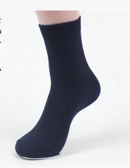 Men's bamboo fibre business socks with small square pattern in black, grey blue, iron grey, navy blue, and silver grey colours