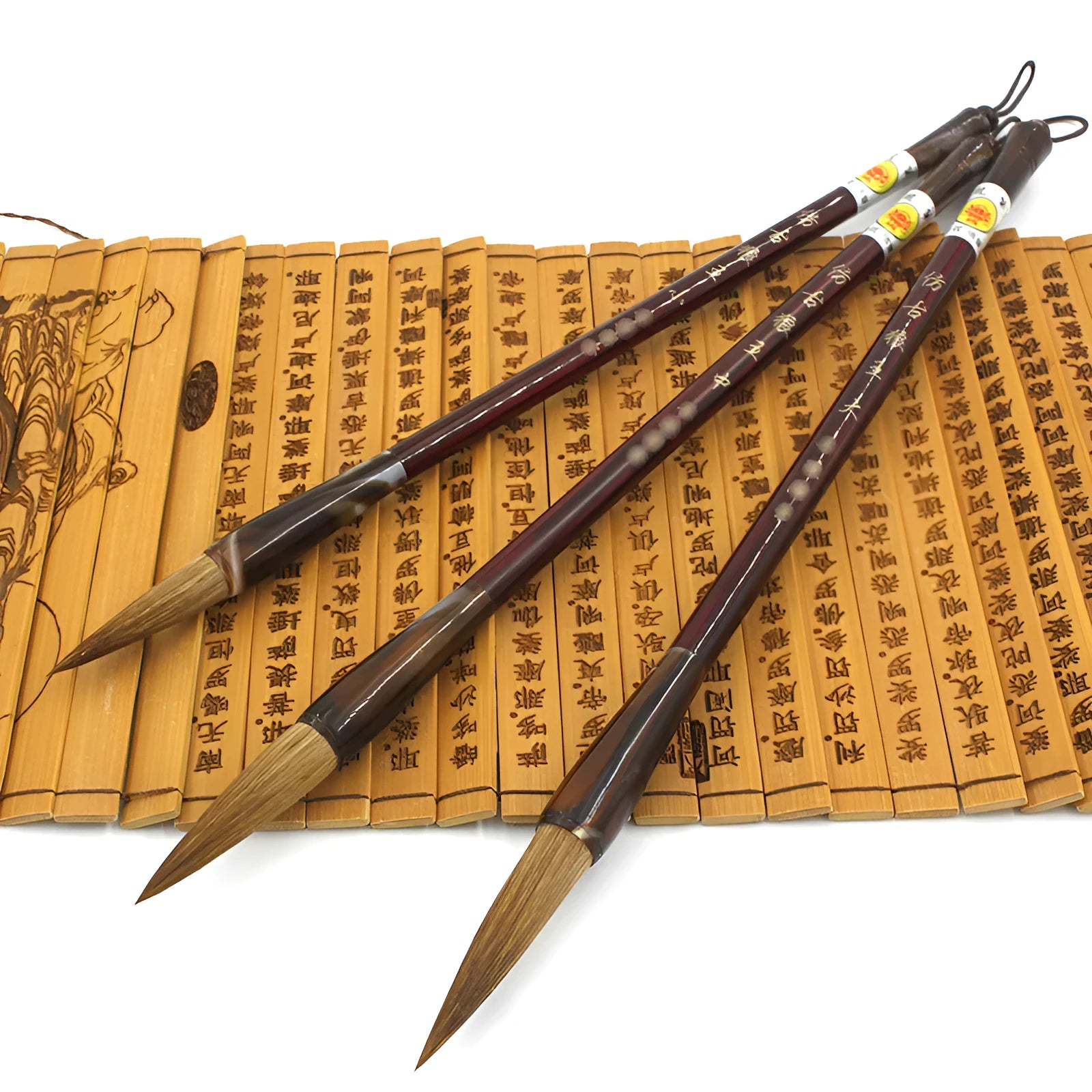 Wolf Hao steel rod calligraphy brush set with wolf hair bristles in multiple sizes