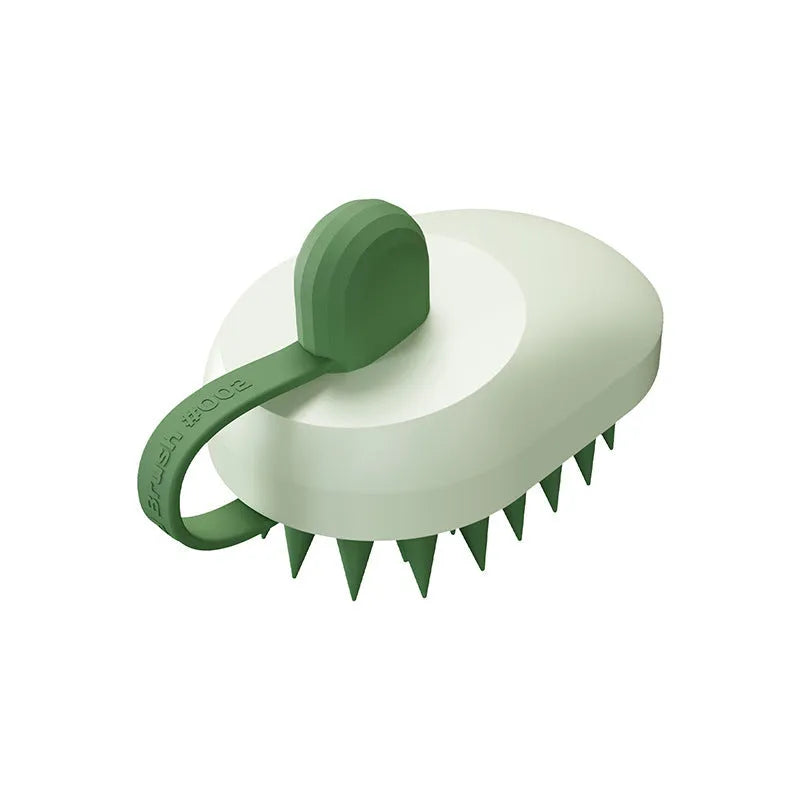 Soft silicone pet bath brush in blue colour for dog grooming and massage during bathing