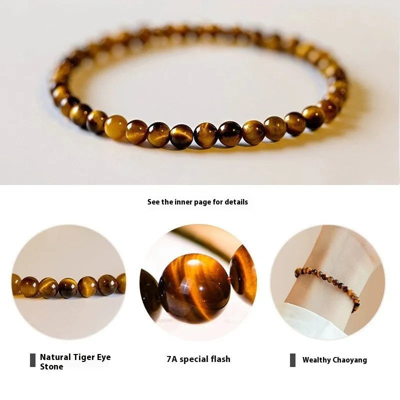 New Chinese style Tigereye bracelet with spherical beads in geometric design.