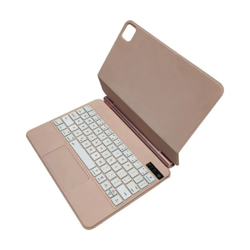 iPad magnetic keyboard and protective cover in black, white, pink, purple or blue