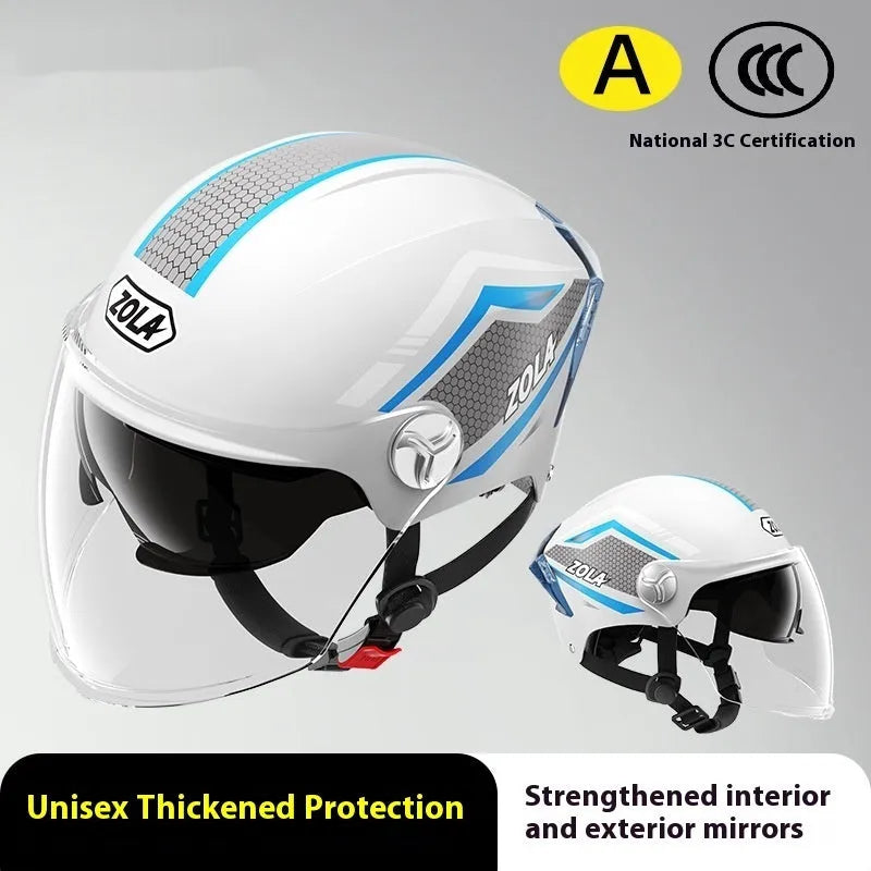 Children's 3C-certified motorcycle half helmet in various colour options with mirror finishes