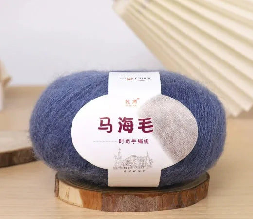 Mohair wool ball for DIY scarf knitting and crochet in Inverness thread style with multiple colour options