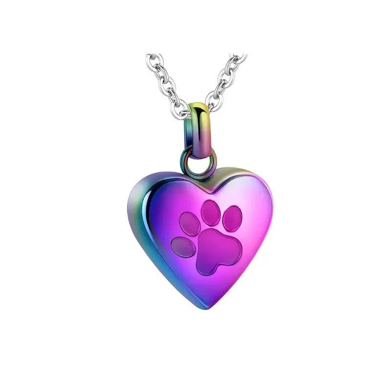 Titanium steel heart pendant necklace that opens, for ashes, in silver, black, gold, rose gold, and colourful finishes.