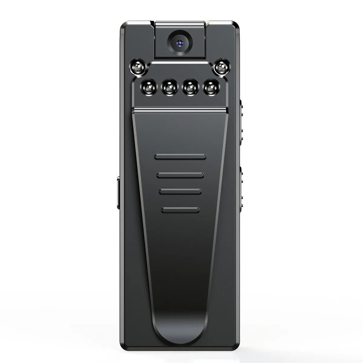 Black 1080p HD DV home camera with 90-degree rotation on a flat surface.