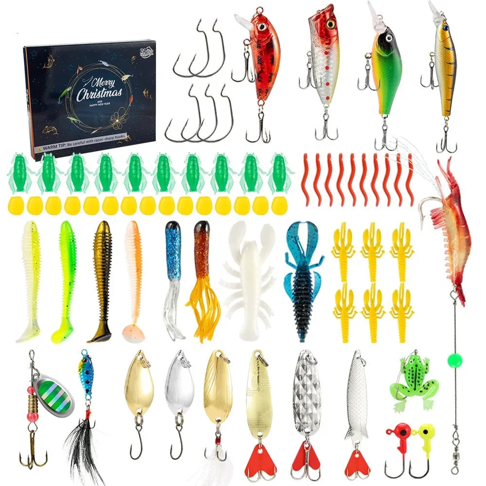 Christmas Mino Bog 24-piece metal fishing lure and bait blind box set in 01 style colour