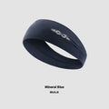 Classic black seamless knitted sports hair band for men and women on a white background.