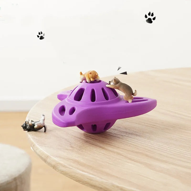 Blue or purple bite-resistant boomerang dog chew toy with molar edge texture for puppy teeth relief