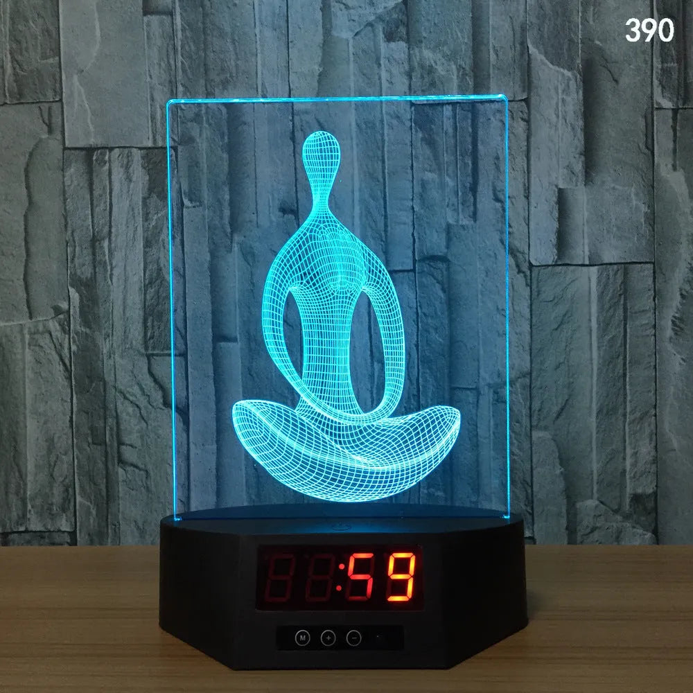 3D glowing dolphin shaped LED table lamp with remote control on a bedside table.