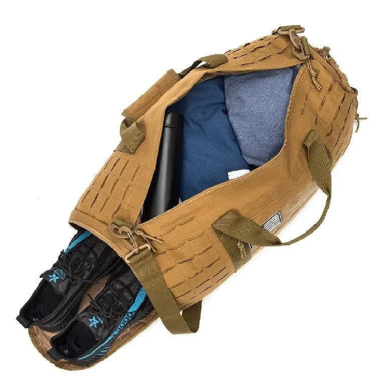 Men's waterproof Oxford cloth sports handbag with air pillow shoulder strap in khaki colour