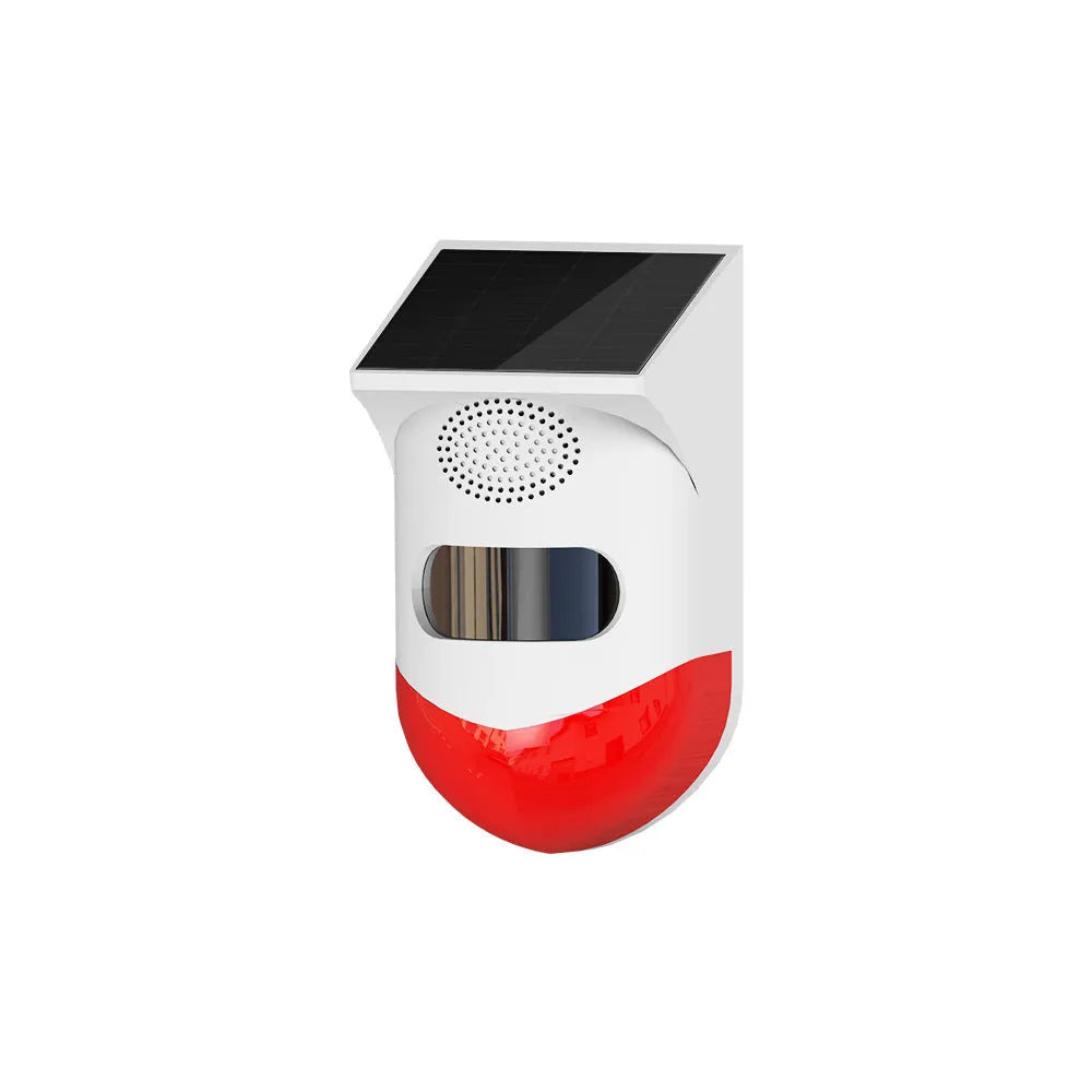 Outdoor solar-powered GSM infrared security alarm with wireless remote control for perimeter detection