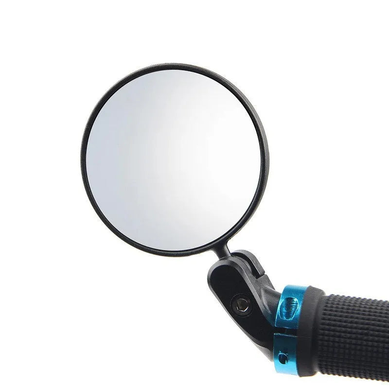 Black convex rearview mirror for vehicles showing 7cm diameter lens and adjustable mount.