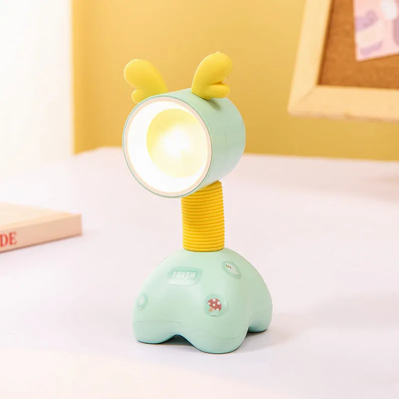 DIY cartoon magnetic small night lamp showing adjustable lighting angle and bear design
