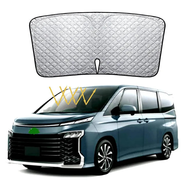 Silver reflective sunshade cover for NOAH XOVY 90 series car windshield