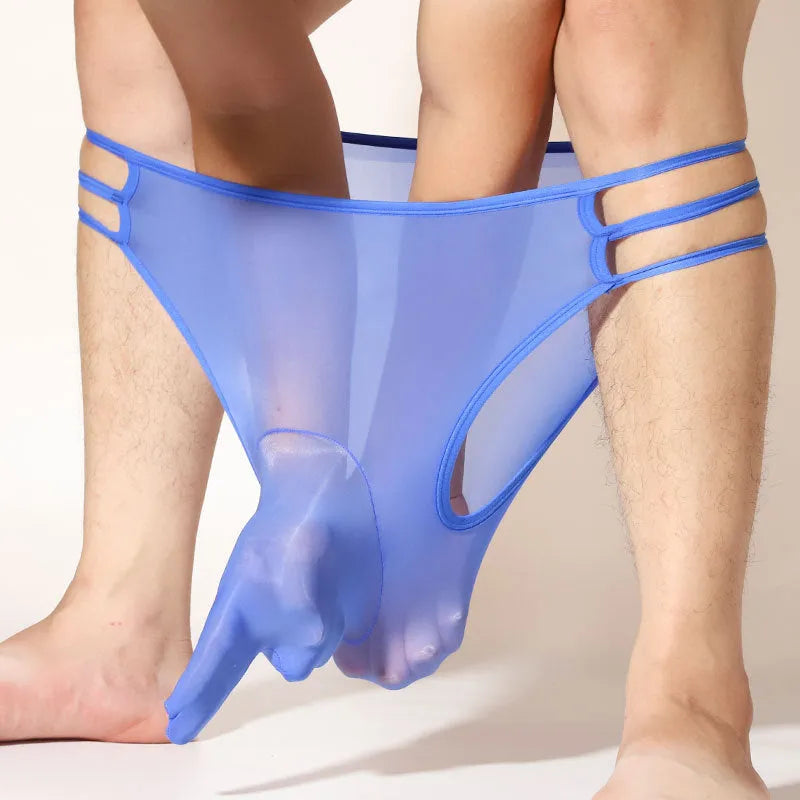 Men's transparent elephant nose shorts in nylon fabric with elastic waistband in multiple colours