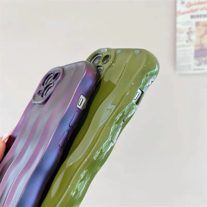 Water ripple pattern silicone iPhone 17 phone case showing textured surface in available colour options