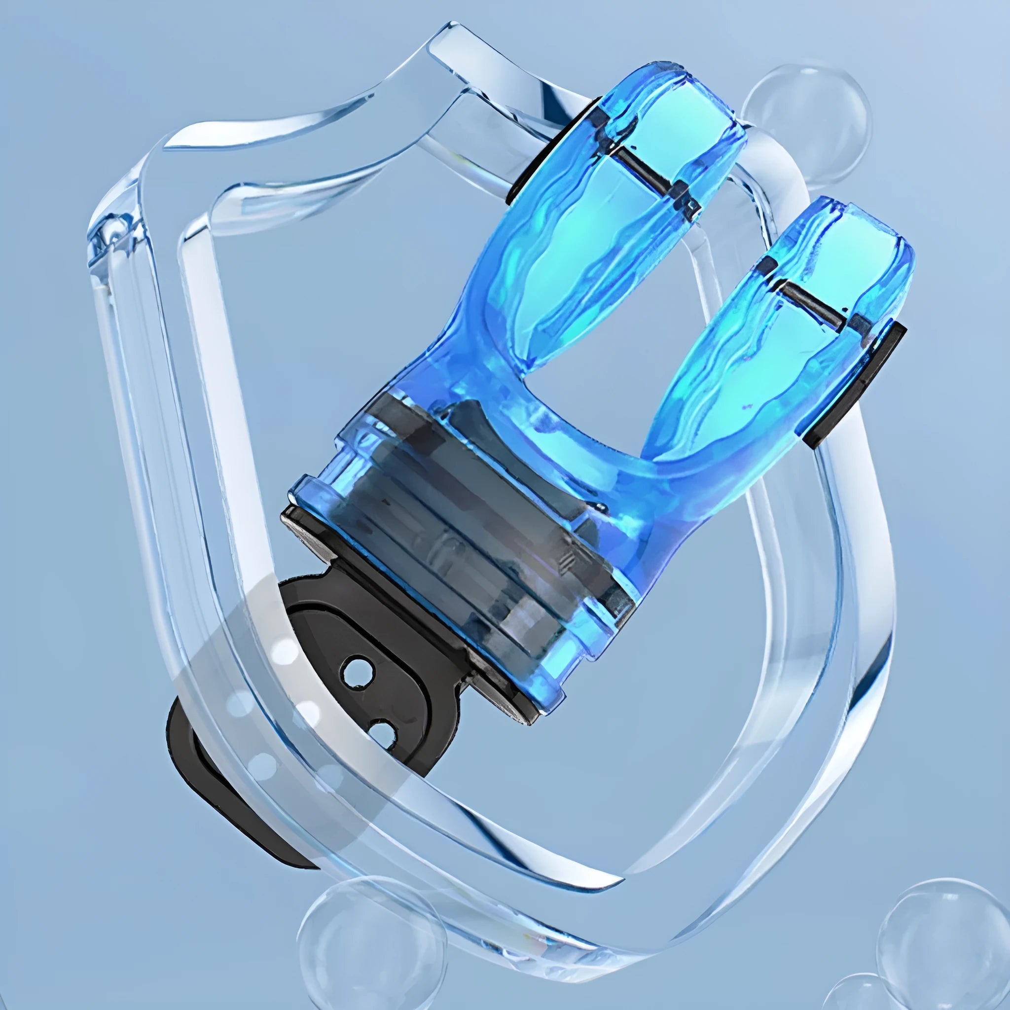 Plastic free diving mouthpiece made from edible silicone measuring 110mm long in various colour options
