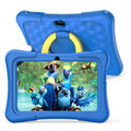 7-inch pink children's educational tablet with silicone protective cover showing screen display