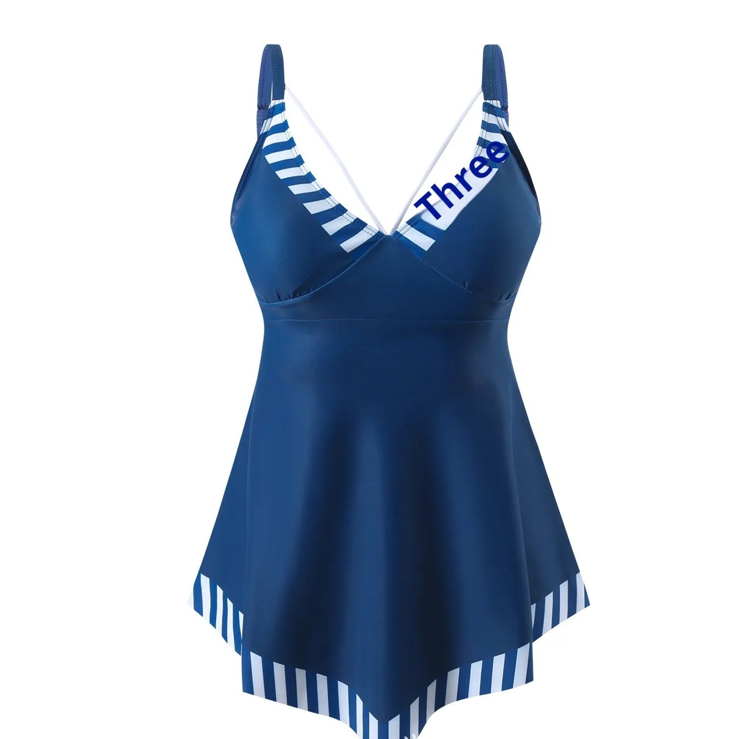 Plus size green two-piece bikini swimsuit with backless design on a mannequin.