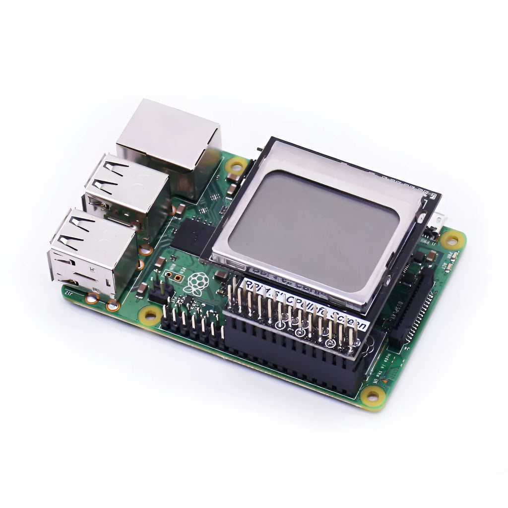 1.6-inch LCD display module for Raspberry Pi with a backlight switch, showing system information.