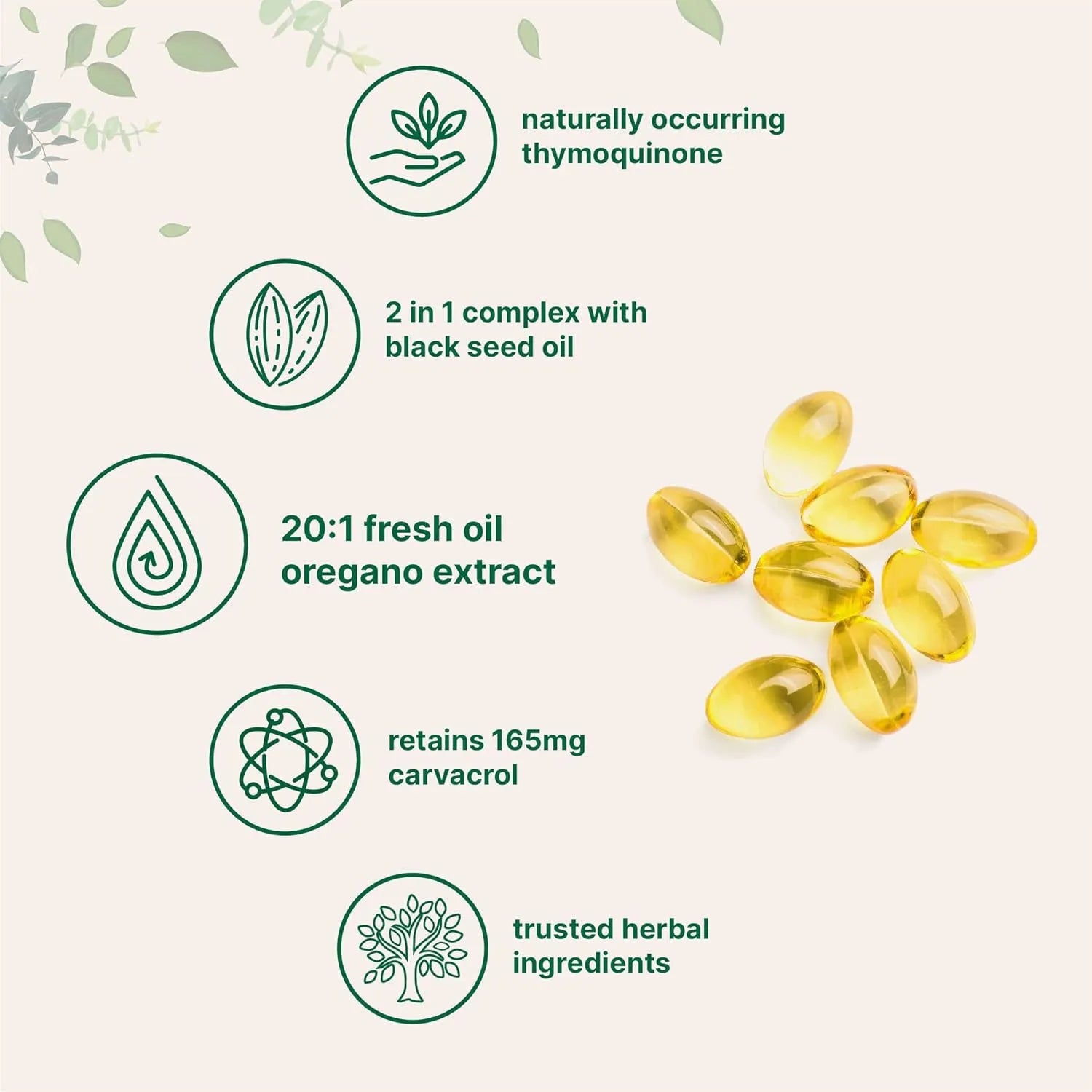 Pack of Black Seed Oil Butter Soft Capsules, a dietary supplement available in 180 or 300 tablet options.
