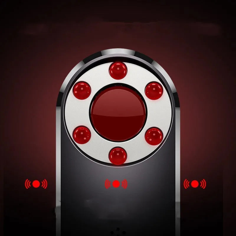 Compact USB-powered infrared anti-surveillance detector measuring 91mm x 37mm x 13mm