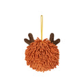 Cartoon animal chenille hanging hand towel in bright colour, decorative chenille towel