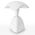 White modern LED bedside lamp with touch control and plastic shade