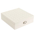 Red PU leather jewellery storage box for necklaces and rings with large capacity