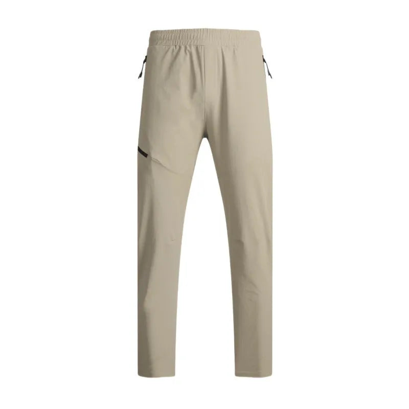 Men's waterproof quick-drying nylon workout trousers in Army Green colour showing mid waist design