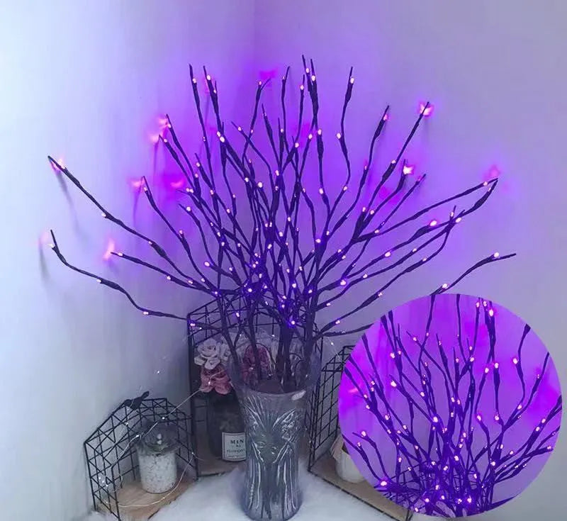 LED decorative tree light with branch design and multiple colour options in vase base