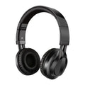 Black wired over-ear headphones with microphone and 3.5mm plug on a 1.5m cable