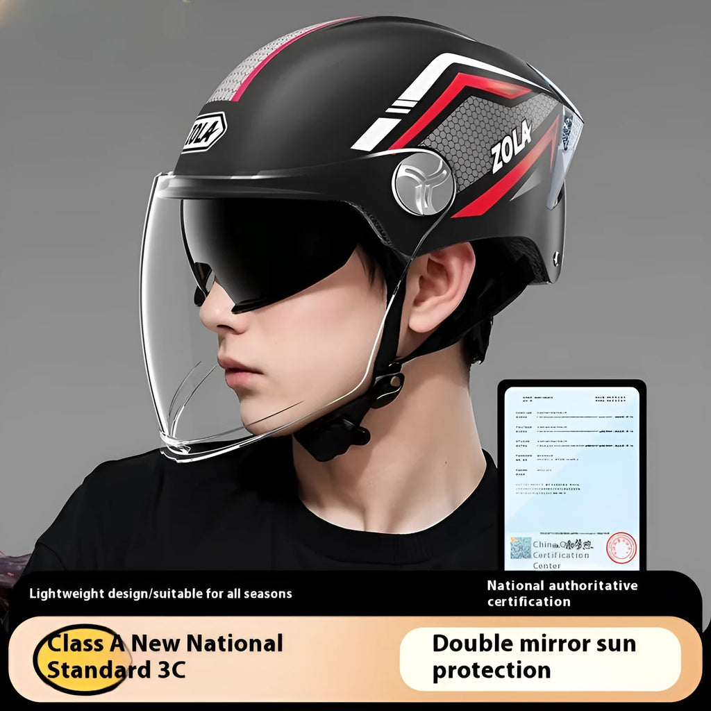 Children's 3C-certified motorcycle half helmet in various colour options with mirror finishes