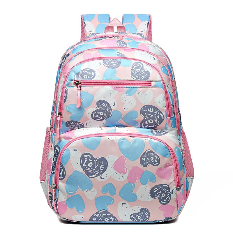 Oxford cloth student schoolbag with air cushion shoulder straps in blue colour