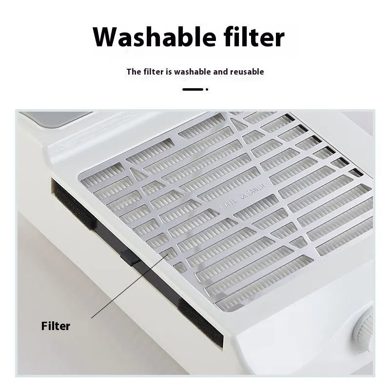 White four-in-one nail polishing machine with vacuum cleaner function