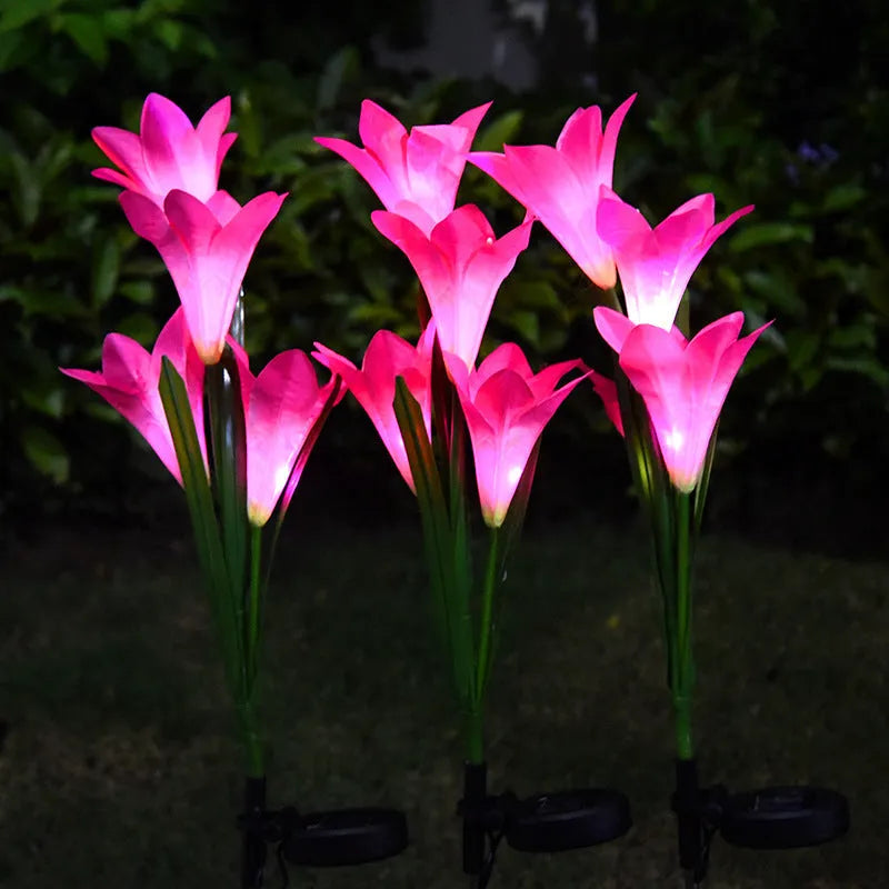 Solar lily festive lantern outdoor decorative light in flower shape