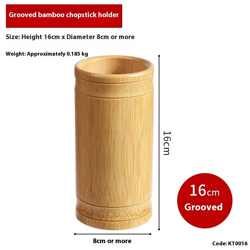 Portable bamboo chopstick holder tube in various sizes and creative designs.