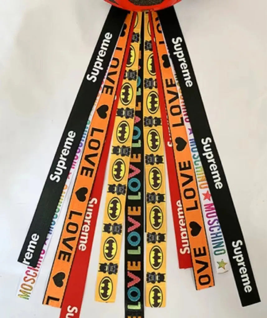Children's helmet decorative streamer accessory in multiple colour choices for roller skating and biking