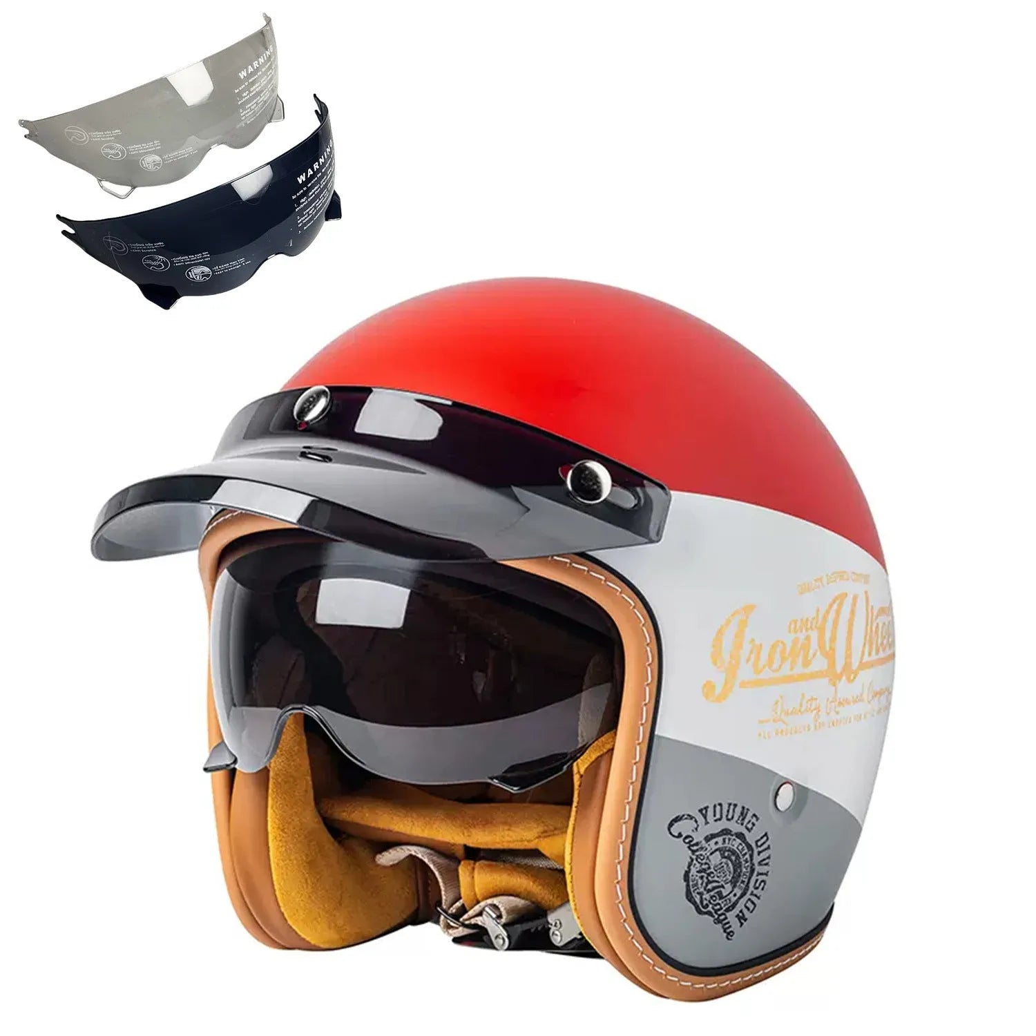Retro-style half helmet for electric bike riding in ABS plastic, shown in a classic colour option.