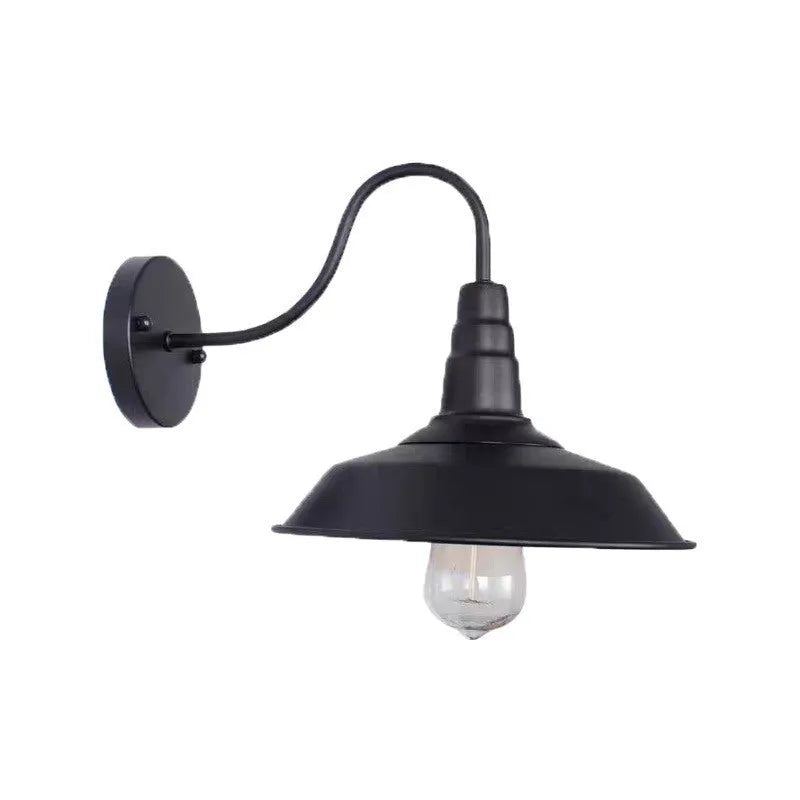Retro style villa courtyard wall lamp in silver or copper finish with angled mounting options