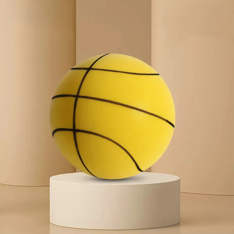Silent foam basketball set in assorted colours with blue storage box