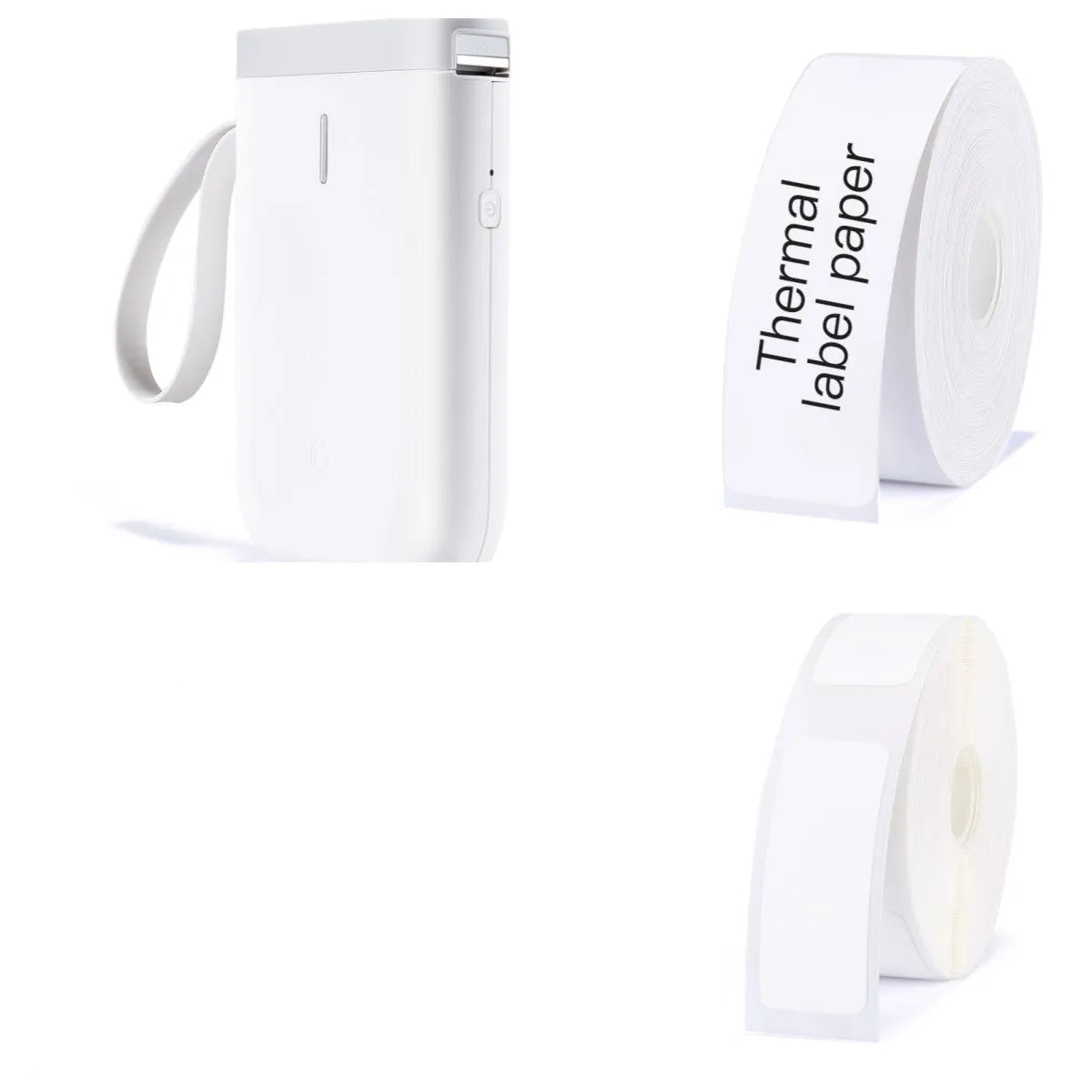 D11 Bluetooth-compatible portable label printer in black, white, pink, or green.