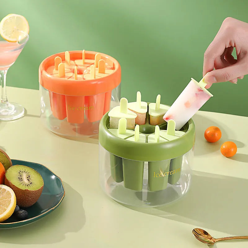 Make Popsicle ice cream mould square 13.2 cm PS+PP orange green home lolly maker